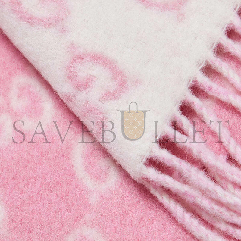 GUCCI FRINGED JACQUARD-KNIT SCARF (202*37.5cm) 